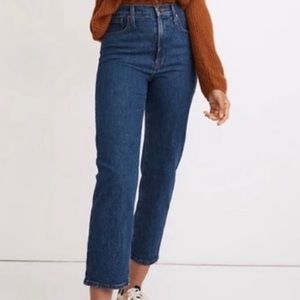 Madewell Jeans The Perfect Vintage Crop Jean Size 30 Distressed Blue Denim EUC